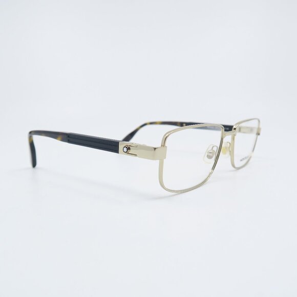 MontBlanc MB0034O 003 56mm Gold & Black Rectangle New Men's Eyeglasses Frames.